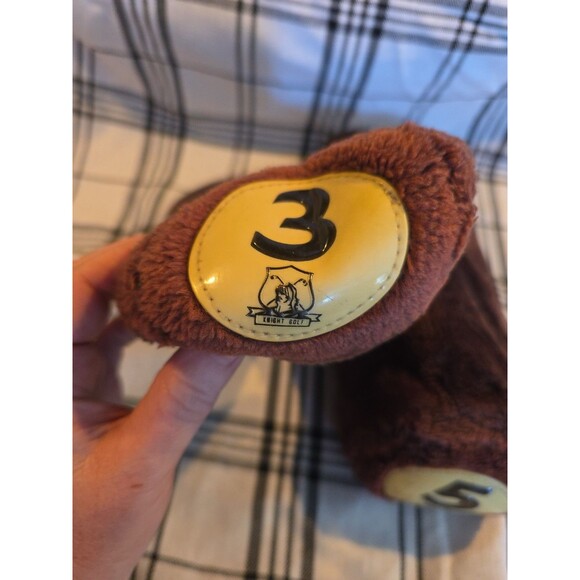 Knight Golf Head Covers Brown Plush Fuzzy 5 and 3 - Picture 2 of 6